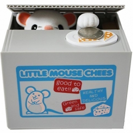 Virtuous Cute Stealing Money Coin Bank, Collecting Piggy Bank, Mouse in a Box (Lucky Mouse)