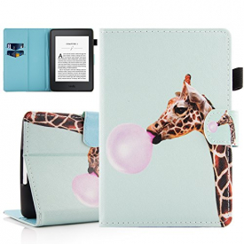 Kindle Paperwhite 3/2/1 Case, Dteck Flip Folio Cute Cartoon Smart Stand Case with [Auto Sleep/Wake] Synthetic Leather Magentic Wallet Cover for Amazon Kindle Paperwhite-Giraffe Balloon