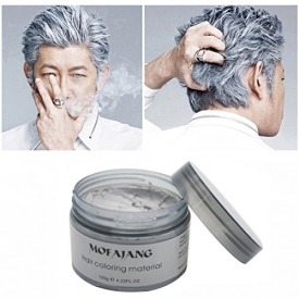 Rotus Hair Color Wax Natural Ash Matte Long-lasting Professional Strong Hair Lacquers Gel Cream 4.23oz for Men and Women (Silver Grey)