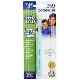 Baby Buddy 360 Toothbrush Step 1 Stage 5 for Babies/Toddlers , Kids Love Them, Green