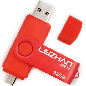 LEIZHAN 32GB OTG USB Flash Drive Red USB 2.0 Pen Drive Gift Suitable For Android Smart Phone System 4.5 Above