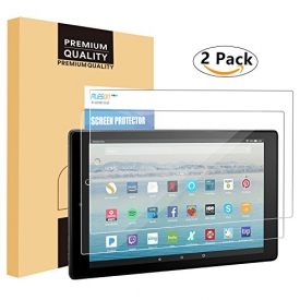 All-New Fire HD 10 Screen Protector [2-Pack], PLESON Tempered Glass Screen Protector for Fire HD 10 Tablet (2017 Release), [0.26mm] 2.5D Case Friendly Bubble Free Screen Protector for Fire HD 10 2017