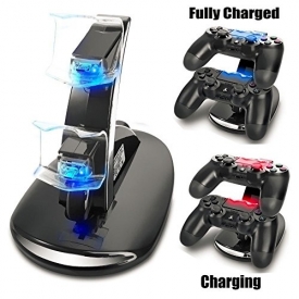 TOBSKBY Dual USB Charging Charger Docking Station Stand for Playstation 4 PS4 / PS4 Pro / PS4 Slim Controller