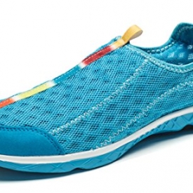 Smapavic Men’s and Women’s Unisex Mesh Quick Drying Slip On Lightweight Auqa Water Shoes, US 7.5 Women/US 7 Men,  Blue (EU Size: 39)