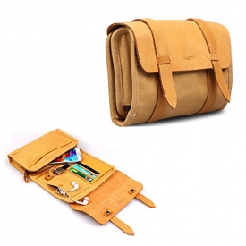 Leather Canvas Multifunction Carry Electronics Organizor Oxford Handbag Case USB Flash Drive Case Bag Wallet SD Memory Cards Cable Organizer Travel Gadget Case of Accessories for Men and Women