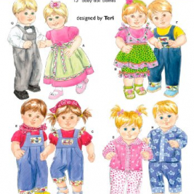Simplicity Designed by Teri Pattern 4268 Baby Boy and Girl 15″ Doll Clothes