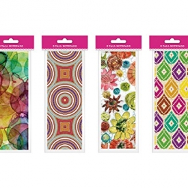 12 Pack Tall Notepad Set – 8.25″ H x 2.75″ W – 4 Assorted Designs, 3 Notepads Per Design. Great for Checklists, Shopping Lists, Grocery Lists