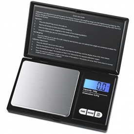AMIR Digital Mini Scale, 100g 0.01g/ 0.001oz Pocket Jewelry Scale, Electronic Smart Scale with 7 Units, LCD Backlit Display, Tare Function, Auto Off, Stainless Steel & Slim Design (Battery Included)