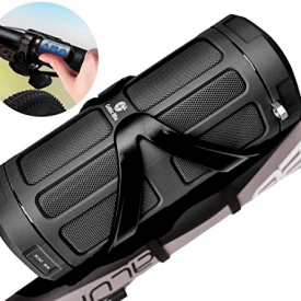 Bluetooth Speaker System by Celtic Blu – 16W 100ft Range w/ Surround Sound – Comes w/ Built-In Power Bank, TF Slot, FM, Bike Cage & Remote (Black)