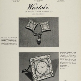 1964 Ad Wartski Diamond Clasp Desk Clock Carl Faberge Jewelry London Perchin – Original Print Ad