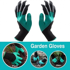 DIGGERZ LLC Garden Gloves with Claws; Universal Size; 8 ABS Plastic Claws on Left and Right Hands, Green; Quick & Easy to Dig Without Tools, – Great Gift for Mom and Dad, Safe For Planting