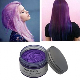 Rotus Hair Color Wax Natural Ash Matte Long-lasting Professional Strong Hair Lacquers Gel Cream 4.23oz for Men and Women (Purple)