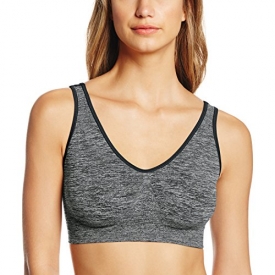 Hanes Women’s Cozy Seamless Wire-Free Bra, Gravel Grey Heather, 2X