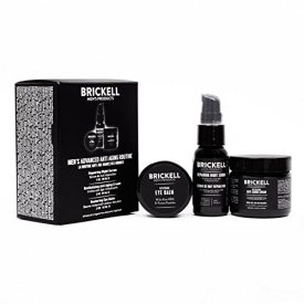 Brickell Men’s Advanced Anti-Aging Routine – Night Face Cream, Vitamin C Facial Serum and Eye Cream – Natural & Organic