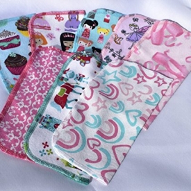 1 Ply All Things Girl Flannel Washable Kids Lunchbox Napkins 8×8 inches 5 Pack – Little Wipes (R) Flannel