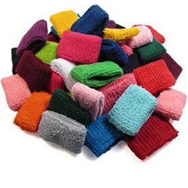 Couver Kids Children 1 inch 6 pairs mixed Solid Cotton Terry Cloth Wristband