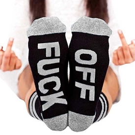 Socks Letter Print Fuck-off Pattern Casual Funny Sock Men Women Unisex by Fenta
