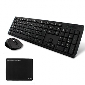 Wireless Keyboard and Mouse Combo, Wide Compatibility for PC, Smart TV, Windows, Notebook, 2.4 GHZ Dropout-Free Connection