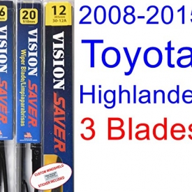 2008-2015 Toyota Highlander Replacement Wiper Blade Set/Kit (Set of 3 Blades) (Saver Automotive Products-Vision Saver) (2009,2010,2011,2012,2013,2014)