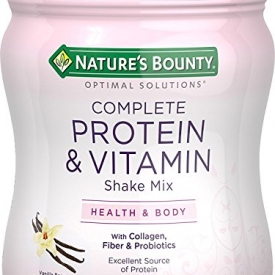 Nature’s Bounty Optimal Solutions Protein Shake Vanilla, 16 Ounce Jar, Protein and Vitamin Shake Mix for Women, with Added Nutrients