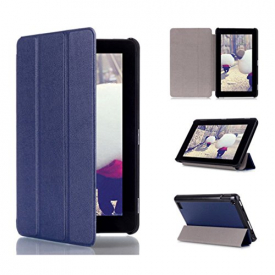 FreshZone Protective PU Leather Case Stand Cover For Amazon Kindle Fire 7″ 2015 Tablet (Deep Blue)