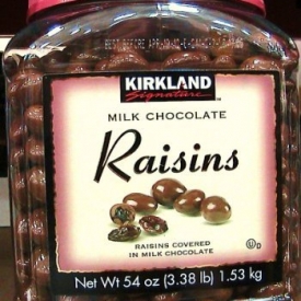 Kirkland Signature Milk Chocolate Raisins Covered in Milk Chocolate: 54 Oz (3.38lb) Home Grocery Product