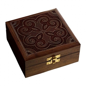 Hashcart Indian Artisan, Handmade & Handcrafted Wooden Jewelry Box/Jewelry Storage Organizer Jewelry Box with Traditional Design and Brass Inlay Work