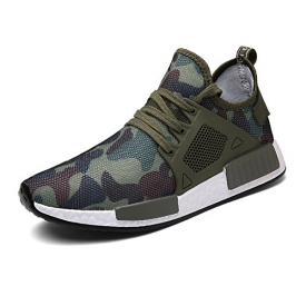 KONHILL Men’s Lightweight Sneakers Casual Athletic Mesh Camouflage Street Sport Walking Shoes, Green, 47