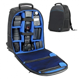 DSLR/SLR Camera Backpack with Laptop Compartment by USA Gear – Includes Front Loading Access, Rain Cover, Large Lens Storage and Weather Resistant Bottom – Works with Canon, Nikon, Sony, Pentax & More