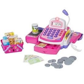 Electronic Cash Register Toy scanner and Credit Card Reader Realistic Actions & Sounds learning toy cash register for girls (26pc) (US Seller)