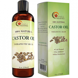 Pure Cold Pressed Castor Oil for Thicker Longer Hair Eyelashes Eyebrows Carrier Oil Stimulates Hair Regrowth Dry Skin Moisturizer Healing Helps Prevent Wrinkles Stretchmarks and Scars for Healthy Skin