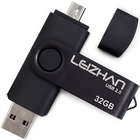 LEIZHAN 32GB OTG USB Flash Drive Black USB 2.0 Pen Drive Gift Suitable For Android Smart Phone System 4.5 Above