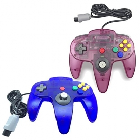 Pomilan Classic Retro Wired Controllers For N64 (Clear Blue1 and Clear Purple1)