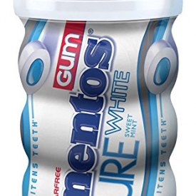 Mentos Pure White Sugar-Free Chewing Gum with Xylitol, Sweet Mint, 50 Piece Bottle