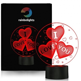 I LOVE YOU GIFT 3D Illusion Night Light 7 COLOR A Great ANNIVERSARY GIFT Idea or a UNIQUE Way to tell someone HOW MUCH YOU LOVE THEM PERFECT For VALENTINES DAY comes with MAINS plug and USB cable