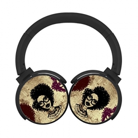Bluetooth Headphones Computer Gaming Sleeping Headset Noise Cancelling Earphone Afro Wild-curl up Big Hair Black