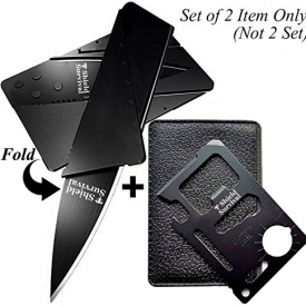 ShieldSurvival ddghf Gifts for Men Gadgets (Set of 2) Credit Card Size Tool and Knife (Black Sets of 2)