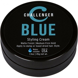 Matte Cream Pomade by Challenger – 1.5oz Medium Firm Hold – Water Based, Clean & Subtle Scent. Best Men’s Hair Styling Cream, Wax, Fiber, Clay, Paste All In One (packaging may vary)