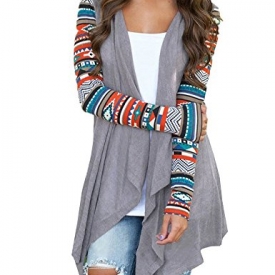 AuntTaylor Women’s Plain Open Front Hi-Low Irregular Hem Vest Cardigan Gray M