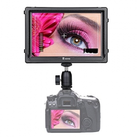 E7S 7 Inch DSLR Camera Field Monitor 1920×1200 IPS Camera-top Screen Supports 4K HDMI Input and Output For SONY A7S II A6500 Panasonic GH5 Canon 5D Mark Camera with F970 LP-E6 Battery Plate