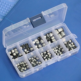Electronics-Salon SMD 0.47 to 470uF Electrolytic Capacitors Assortment Kit, 10 Values