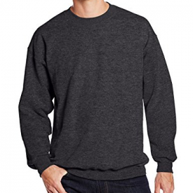 Hanes Men’s Ultimate Heavyweight Fleece Sweatshirt, Charcoal Heather, Large