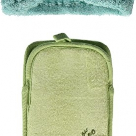 Natural Elements Bath Set – Dual Sided Soap Pouch and Headband – Essential Bathroom Set – Extremely Soft