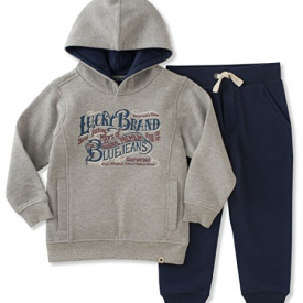 Lucky Brand Toddler Boys’ Pant Set, Heather Mist, 3T