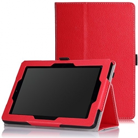 MoKo Case for Fire HD 7 2014 – Slim Folding Cover with Auto Wake / Sleep for Amazon Kindle Fire HD 7 Inch 4th Generation Tablet (Not Fits HD 7 2015), RED