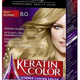 Schwarzkopf Keratin Color Anti-Age Hair Color Cream, 8.0 Silky Blonde (Packaging May Vary)