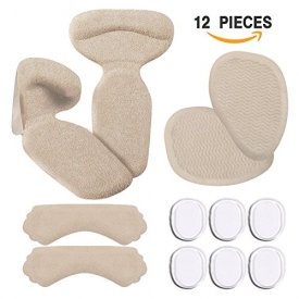 Heel Grips for Shoe too Big, High Heel Pads- High Heel Inserts, Anti Slip Shoe Cushion, Ball of Foot Insoles, Heel Liner,Blister Prevention(Beige)