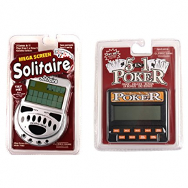 Mozlly Value Pack – Mega Screen Solitaire 2 in 1 Electronic Portable Game AND Classic 5-in-1 Poker – Electronic Boardgame and Electronic Game – Item #K119002-119012