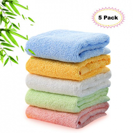 Kyapoo Bamboo Baby Washcloths Natural Organic Towels Ultra Soft Hypoallergenic Perfect for Sensitive Skin Reusable Wipes 5 Pack