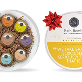 Bath Bombs Variety Gift Set of 9 XL Assorted Fizzies (120g each) – Individually Wrapped – Natural, Organic & Vegan w/ Essential Oils – Gift Idea for Women, Kids, Birthday, Teens